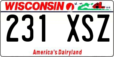 WI license plate 231XSZ