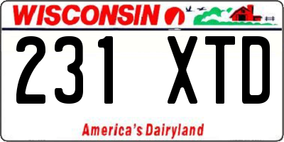WI license plate 231XTD