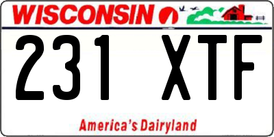 WI license plate 231XTF