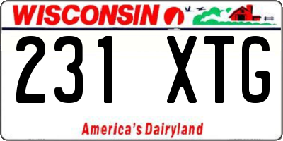 WI license plate 231XTG