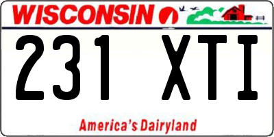 WI license plate 231XTI