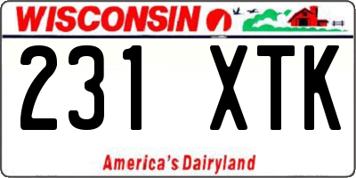 WI license plate 231XTK