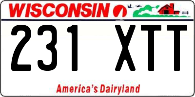 WI license plate 231XTT