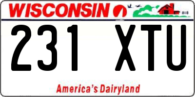 WI license plate 231XTU