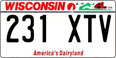 WI license plate 231XTV