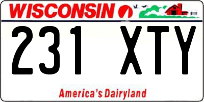 WI license plate 231XTY