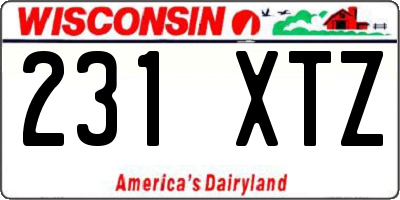 WI license plate 231XTZ