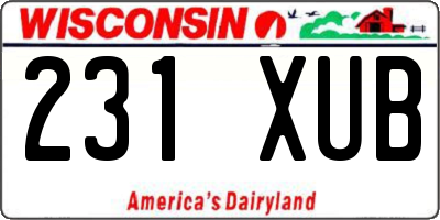 WI license plate 231XUB