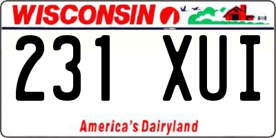 WI license plate 231XUI