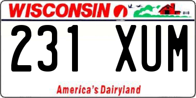 WI license plate 231XUM