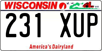 WI license plate 231XUP
