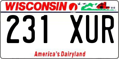 WI license plate 231XUR