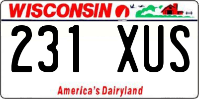 WI license plate 231XUS