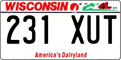 WI license plate 231XUT