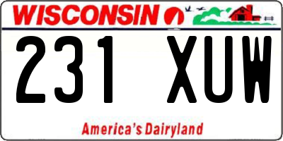 WI license plate 231XUW