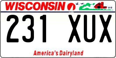 WI license plate 231XUX