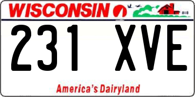 WI license plate 231XVE