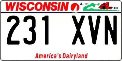 WI license plate 231XVN