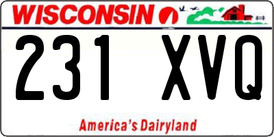 WI license plate 231XVQ
