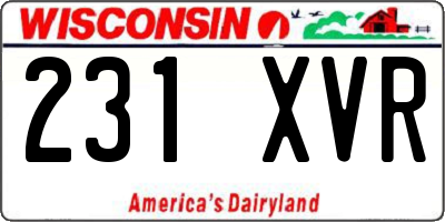 WI license plate 231XVR