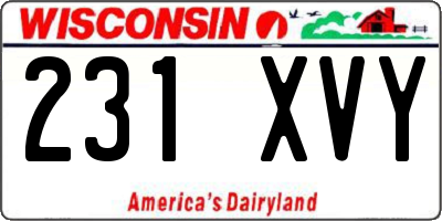 WI license plate 231XVY