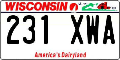 WI license plate 231XWA