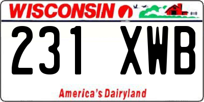 WI license plate 231XWB