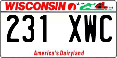 WI license plate 231XWC