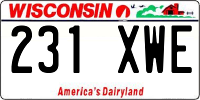 WI license plate 231XWE