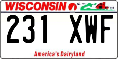 WI license plate 231XWF