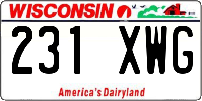 WI license plate 231XWG