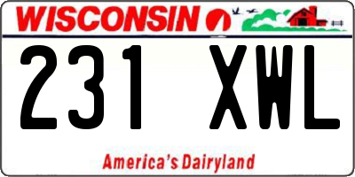 WI license plate 231XWL