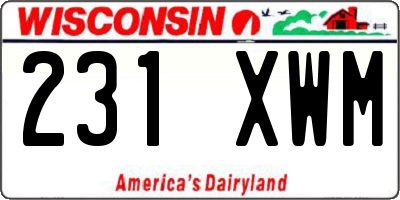 WI license plate 231XWM