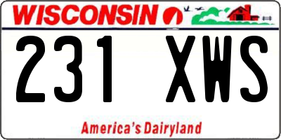 WI license plate 231XWS
