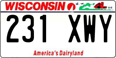 WI license plate 231XWY
