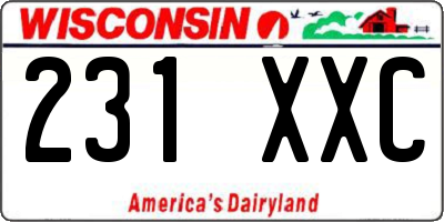 WI license plate 231XXC