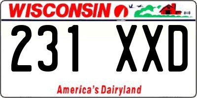 WI license plate 231XXD