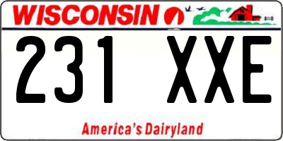 WI license plate 231XXE