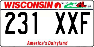 WI license plate 231XXF