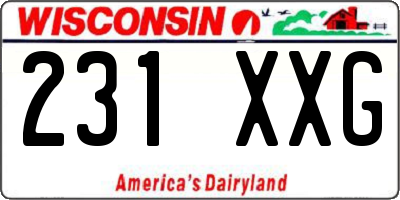 WI license plate 231XXG