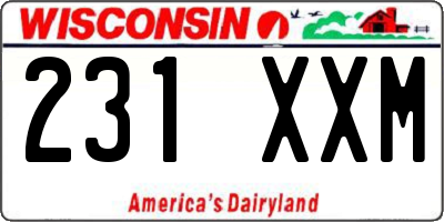 WI license plate 231XXM