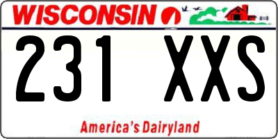 WI license plate 231XXS