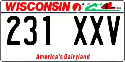 WI license plate 231XXV