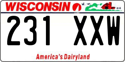 WI license plate 231XXW