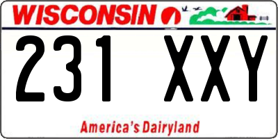 WI license plate 231XXY