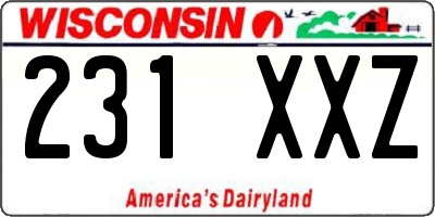 WI license plate 231XXZ