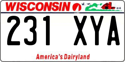 WI license plate 231XYA