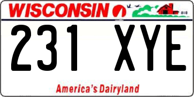 WI license plate 231XYE