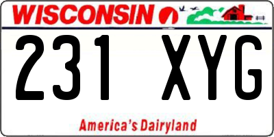 WI license plate 231XYG