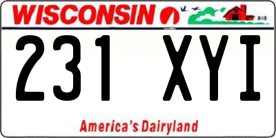 WI license plate 231XYI